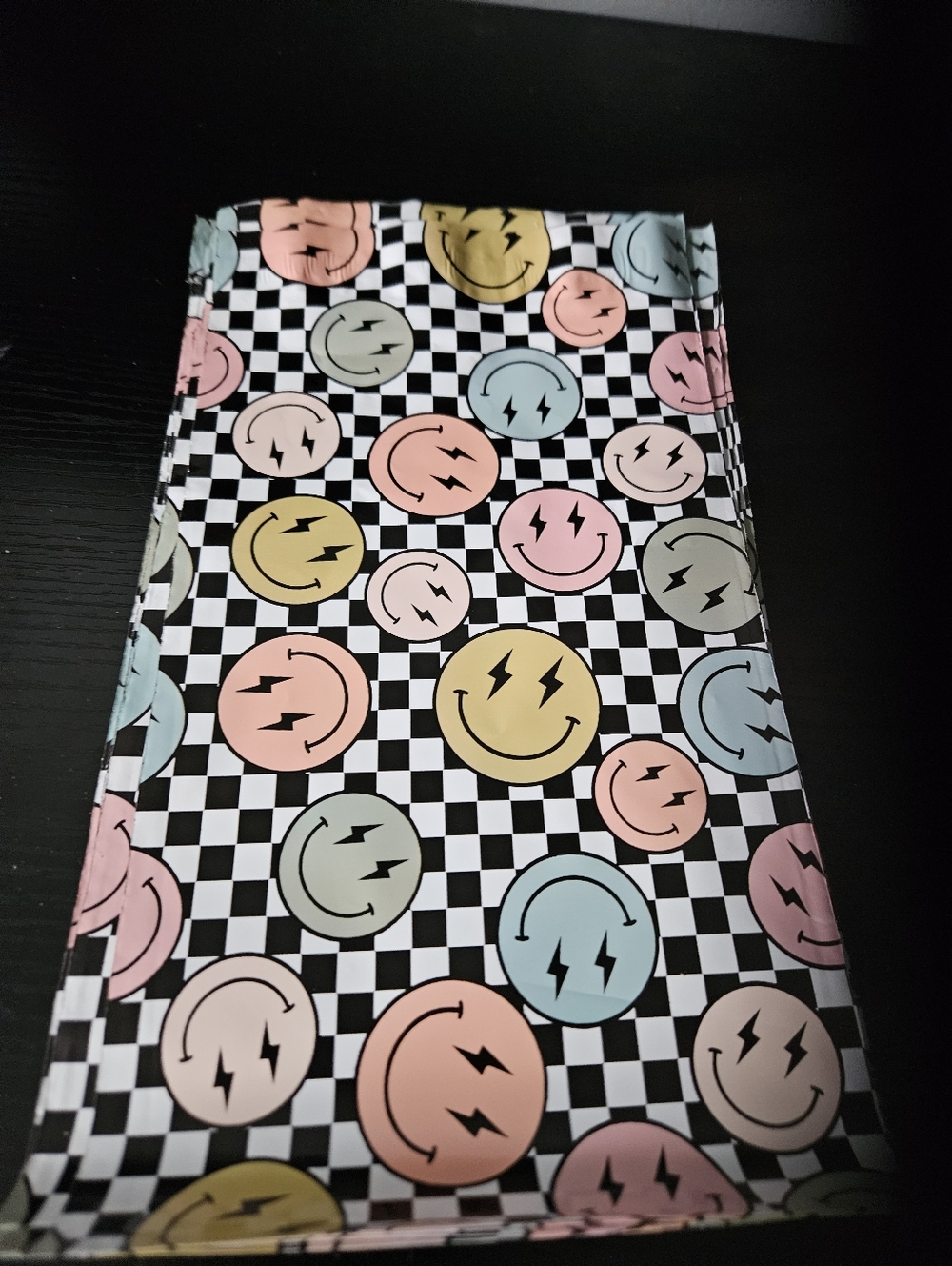 Smiley Face Checkered Poly Bags